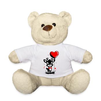 Rentier mit Herz Luftballon - Heartful Creatures - Teddy - Weiß - Vorne