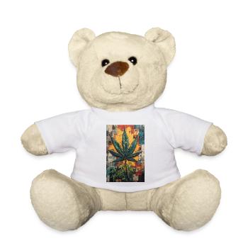 Graffiti Hanfblatt Wandkunst - Teddy - Weiß - Vorne
