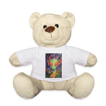 Psychedelischer Alien NeonDschungel - Teddy - Weiß - Vorne