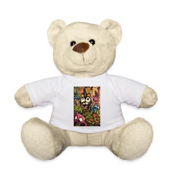 Buntes Comic-Monster Graffiti - Teddy - Weiß - Vorne