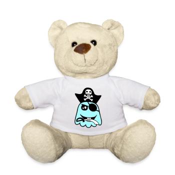 Pirate Ghost Funny Evil Ghost Halloween Fun - Teddy Bear - white - Front