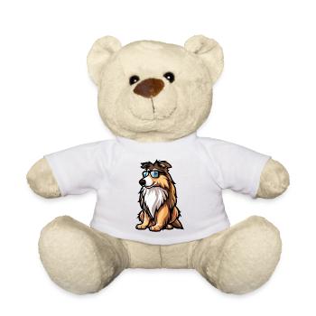Border Collie Chiens Bande Dessinée Cool - Nounours - blanc - Devant