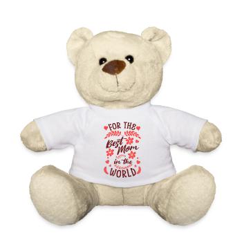 Für die beste Mama der Welt Liebevolles Design - Teddy - Weiß - Vorne