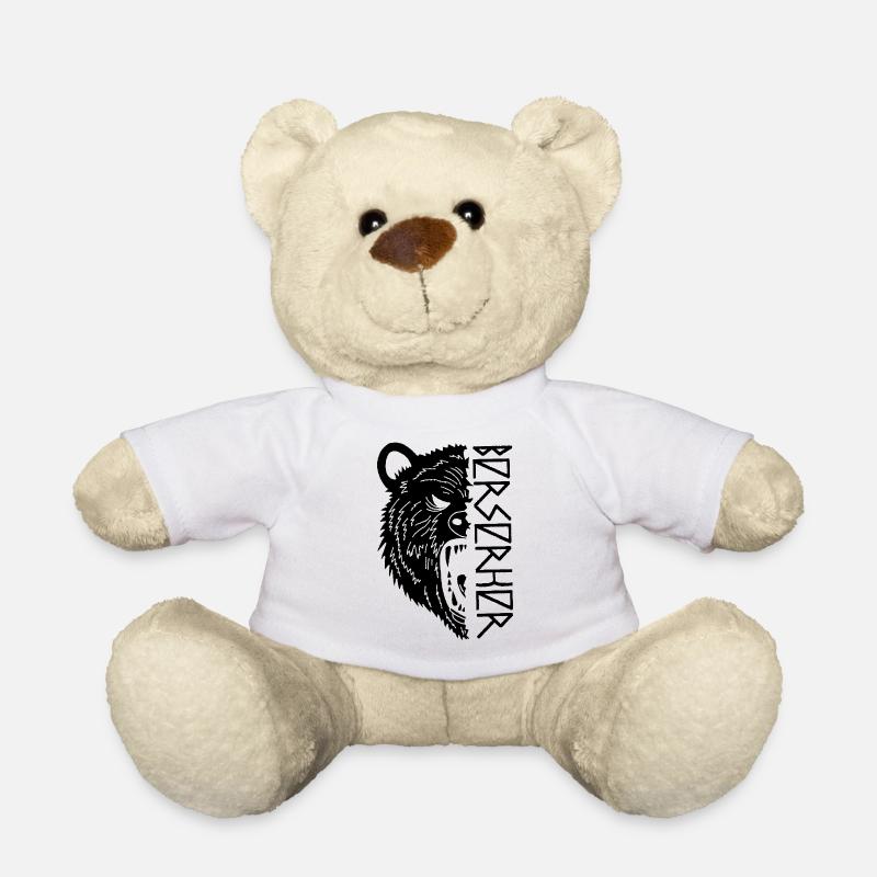 Black Bear Warrior - Teddy Bear - white