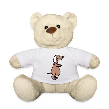 chien gros ventre en surpoids drôle dessin animé bande dessinée - Nounours - blanc - Devant