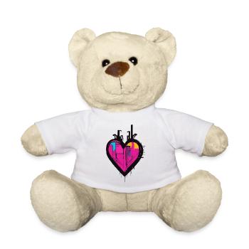 Herz für Kunstliebhaber - Teddy - Weiß - Vorne