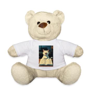 Cute kitten sings - Teddy Bear - white - Front