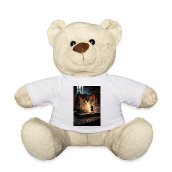 Ein Fantasy-Gemälde, ein Drache aus einem Buch. - Teddy - Weiß - Vorne
