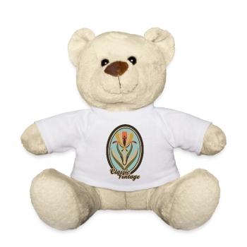 Classic Vintage – Art Nouveau Floral - Teddy Bear - white - Front