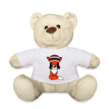 Fuchs Raggae Jamaika Hut Rasta Locken Chill Mütze - Teddy - Weiß - Vorne