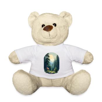 Verpixelte Hütte im Wald - Teddy - Weiß - Vorne