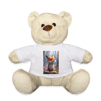 Fuchs Illustration Poster - Teddy - Weiß - Vorne