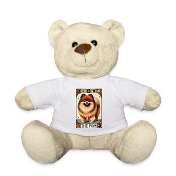The Pom Pomeranian Dog Tarot Card Art - Teddy Bear - white - Front