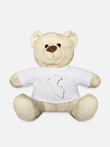 Peru Landkarte als Umriss - Teddy - Weiß
