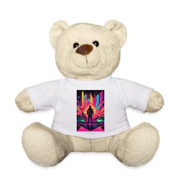 Neon Frontier Astronaut in Neon City - Teddy - Weiß - Vorne
