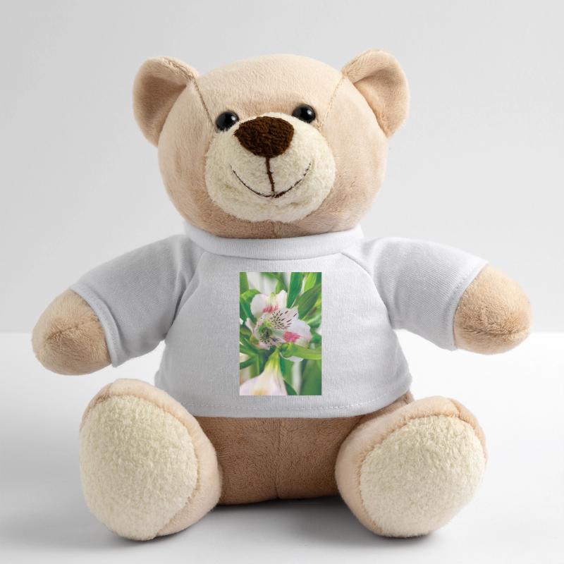 Bouquet Lys Blanc Rose Vert Branches Feuilles Nounours
