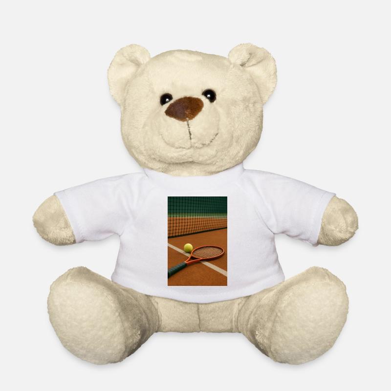 Tennis - Racket and ball - Teddy Bear - white