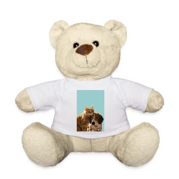 Katze und Hund Freundschaft - Teddy - Weiß - Vorne
