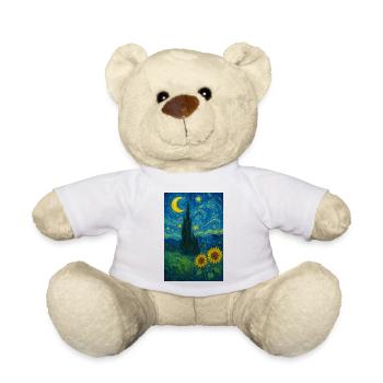 Nuit étoilée avec des tournesols - Nounours - blanc - Devant