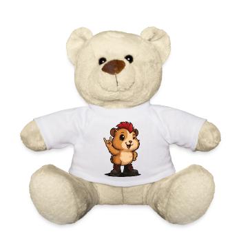 Punk Rock Guinea Pig - Teddy Bear - white - Front