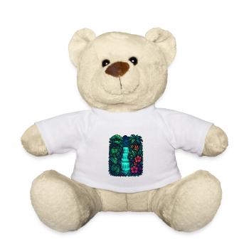 Tropical Waterfall - Teddy Bear - white - Front