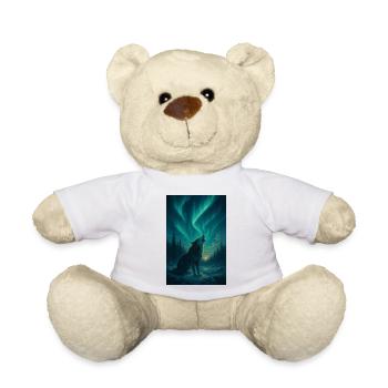 Wolf unter Polarlichtern - Teddy - Weiß - Vorne