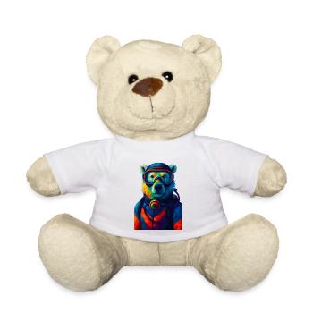 WPAP Stil Tiere - Eisbär im Taucheranzug Atemgerät - Teddy - Weiß - Vorne