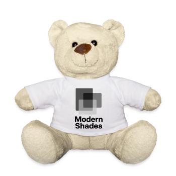 Abstract Gray Square Pattern - Teddy Bear - white - Front