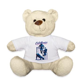 Calisthenics Astronaut Dips Push-ups Gift - Teddy Bear - white - Front