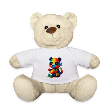 WPAP Polygon Kawaii Style Animals Baby Panda Teacup - Teddy Bear - white - Front