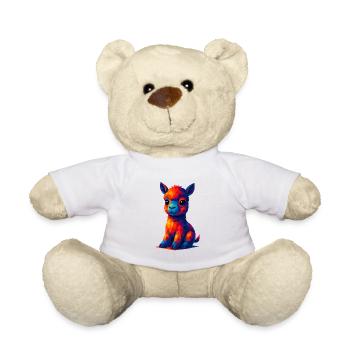 WPAP Polygon Kawaii Style Animals Baby Alpaca Llama - Teddy Bear - white - Front