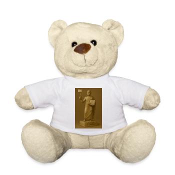 Modern statue with smartphone and calendar - Teddy Bear - white - Front