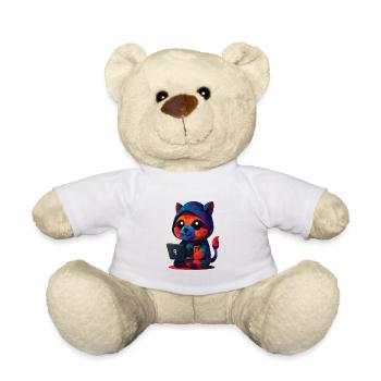WPAP Polygone Kawaii Style Animaux Bébé Raton laveur - Nounours - blanc - Devant