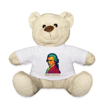 WPAP Polygon Portrait Wolfgang Amadeus Mozart - Nounours - blanc - Devant