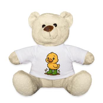 Cute duckling with rubber boots - Teddy Bear - white - Front