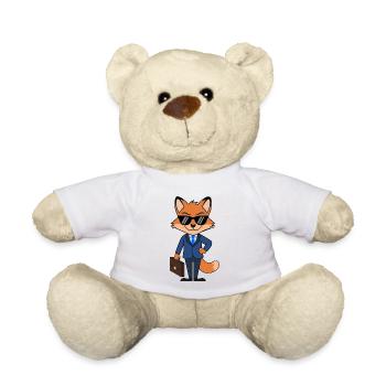 Fox Geschäftsmann eleganter Anzug mit Aktentasche - Teddy - Weiß - Vorne