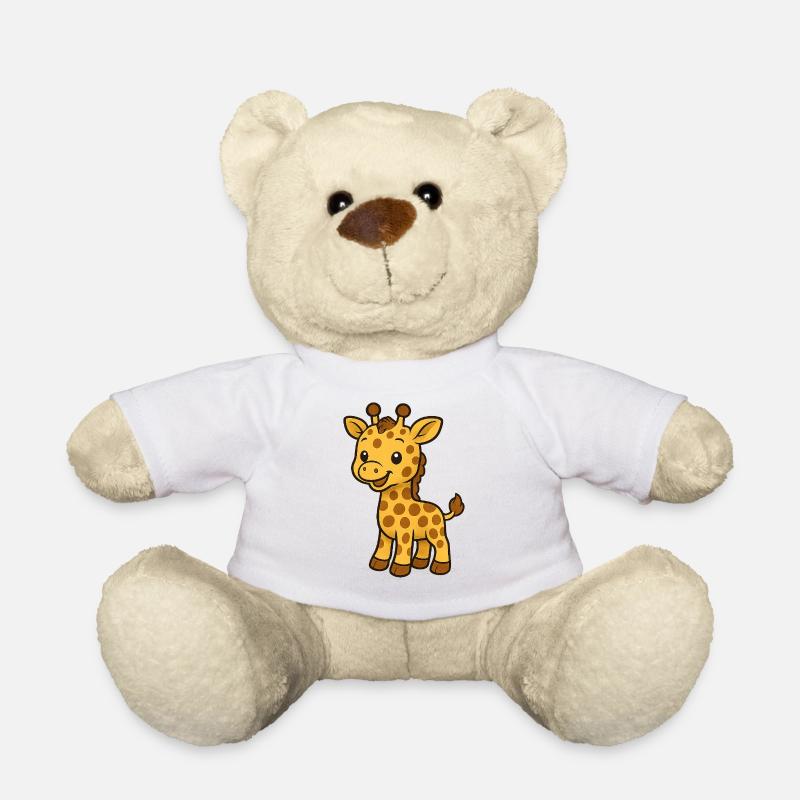 Süßer Giraffenfreund Kindermotiv - Teddy - Weiß