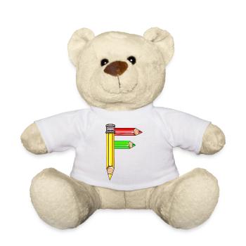 ANFANGSBUCHSTABE NAME F - Teddy - Weiß - Vorne