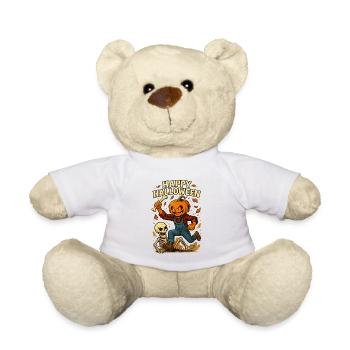 Citrouille d’Halloween pour enfants Design - Nounours - blanc - Devant