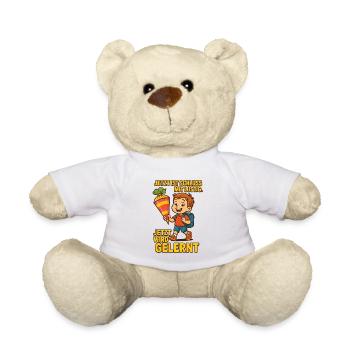 Lustiges 1 Schultag Motiv - Teddy - Weiß - Vorne