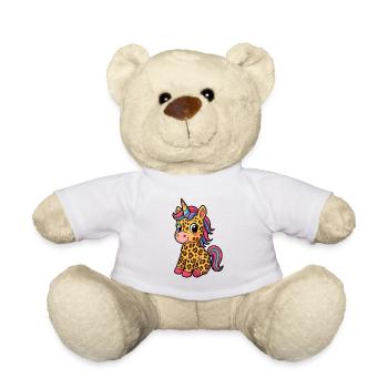 Leoparden-Einhorn – Süßes Cartoon-Design - Teddy - Weiß - Vorne