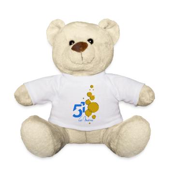 Logo stylisé de La Marne avec bulles dorées - Nounours - blanc - Devant