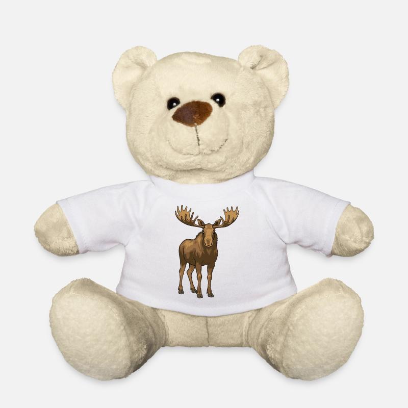 The Moose - King of the Forest - Teddy Bear - white