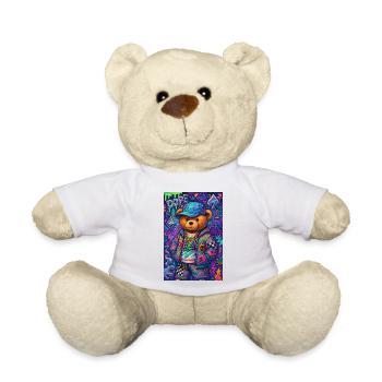 Bär im urbanen Retro-Modus - Teddy - Weiß - Vorne