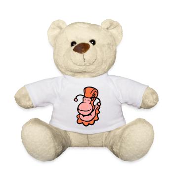 Schneckenhaus Schnecke Nacktschnecke lächelt süß - Teddy - Weiß - Vorne