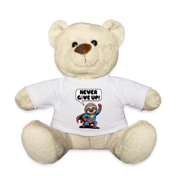 Never give up faultier - Teddy - Weiß - Vorne