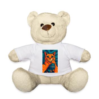 Lustige orange Katze Katze und Maus - Teddy - Weiß - Vorne