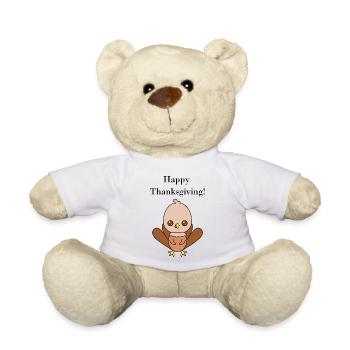 Cute Turkey Illustration for Thanksgiving - Teddy Bear - white - Front