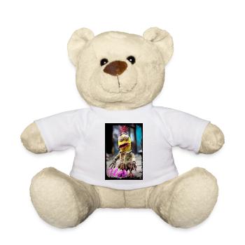 Expressive Trash Character Doll Illustration - Teddy Bear - white - Front