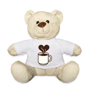 Herzförmiger Kaffeetraum - Teddy - Weiß - Vorne